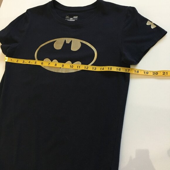Under Armour Batman Logo Graphic T-Shirt Womens Small Petite Black Crew Neck - Picture 10 of 13
